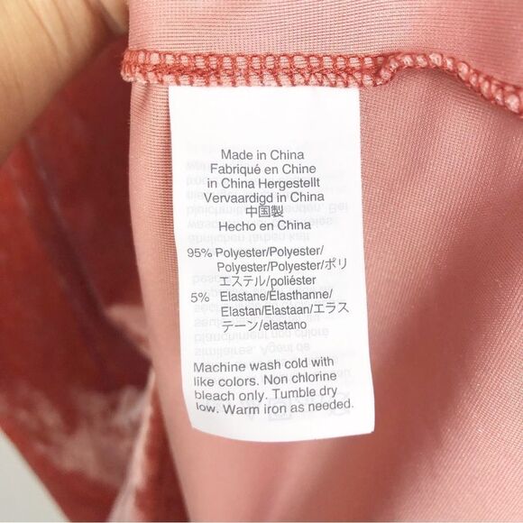 MADEWELL | Crushed Velvet Peach Mock Neck Cap Sleeve Dress Women’s Size X-Small - Picture 9 of 11